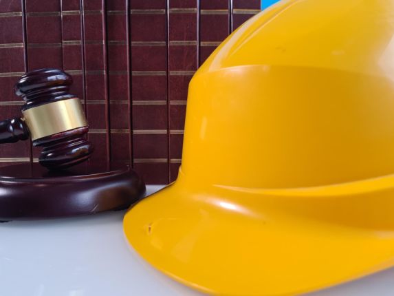 forensic building investigation, hard hat and gavel