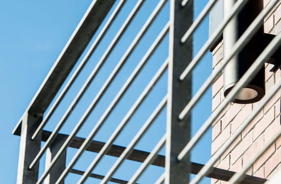 Exterior railing and light