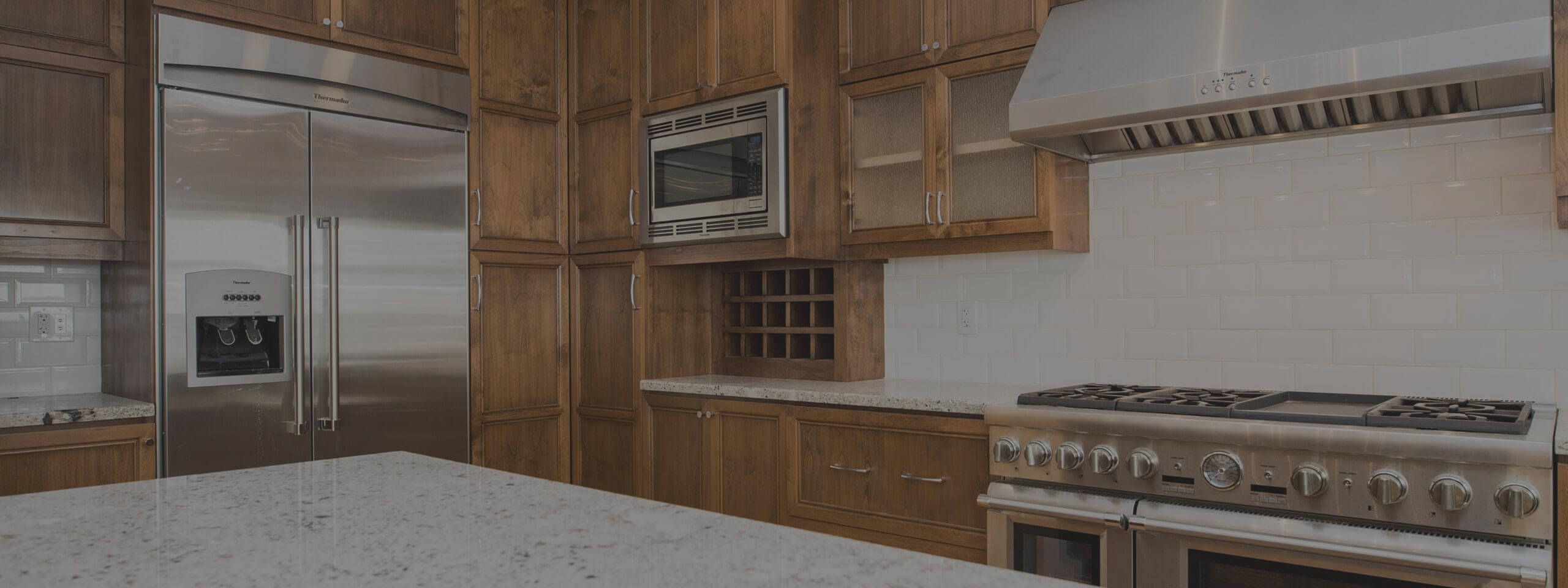 Interior view of fancy kitchen from previous renovation project.