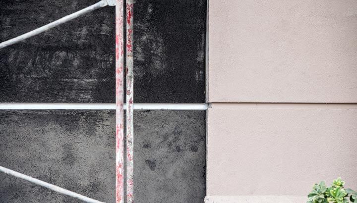 Exterior Scaffold and Plaster